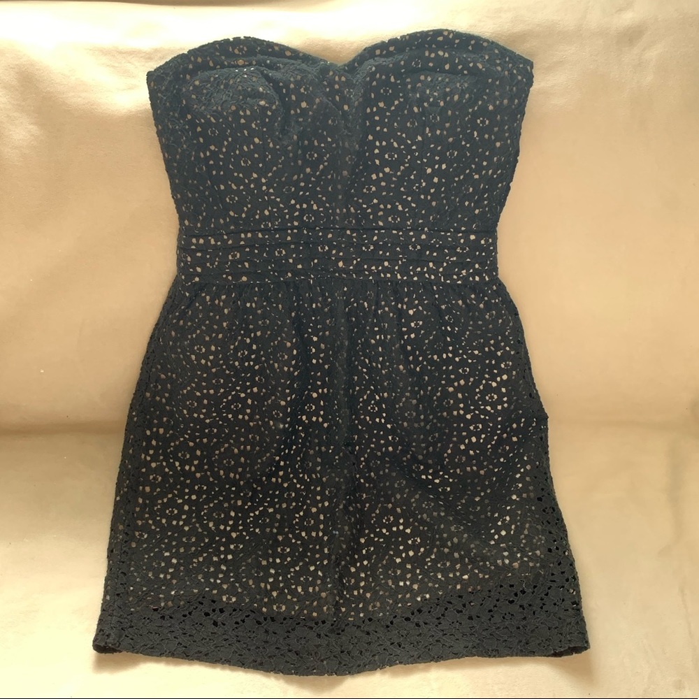 SALE Strapless eyelet mini dress